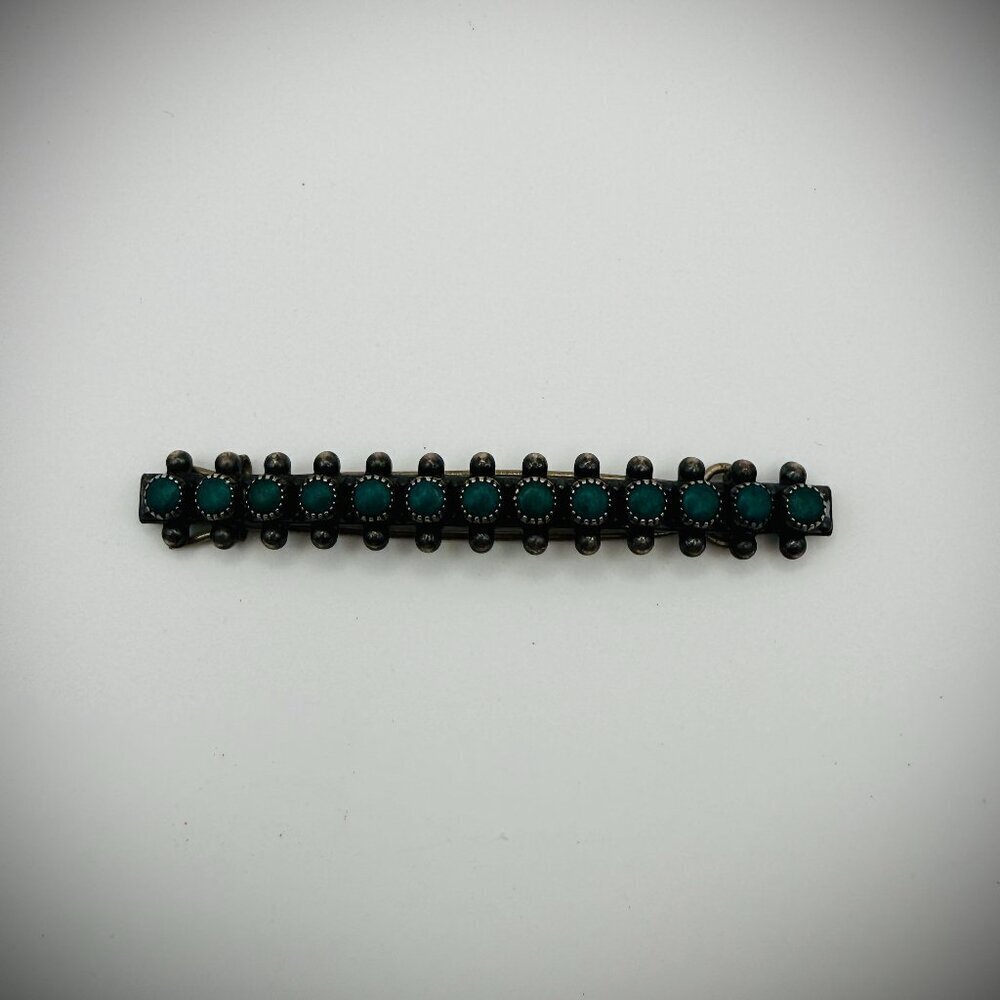 Vintage Sterling Snake-Eye Barrette — 2.5", 9g